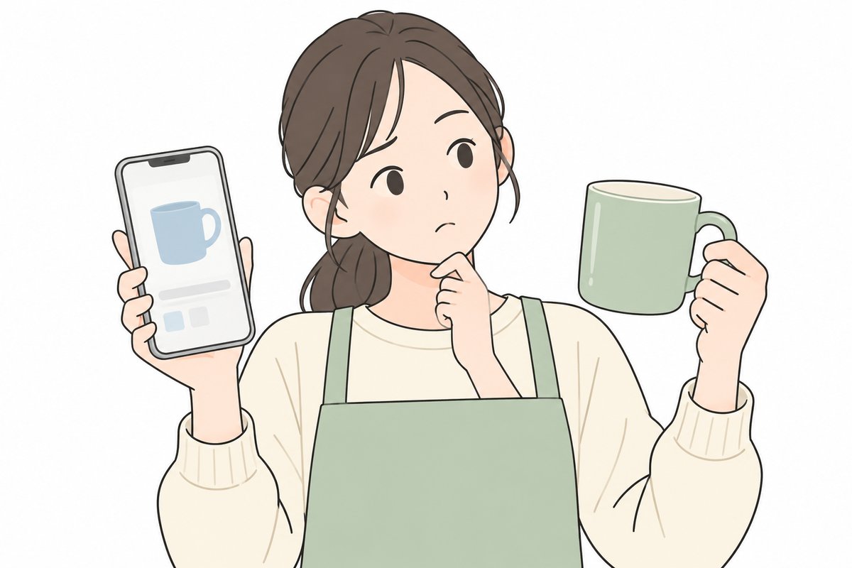 スマホで写真と実物を見比べる
