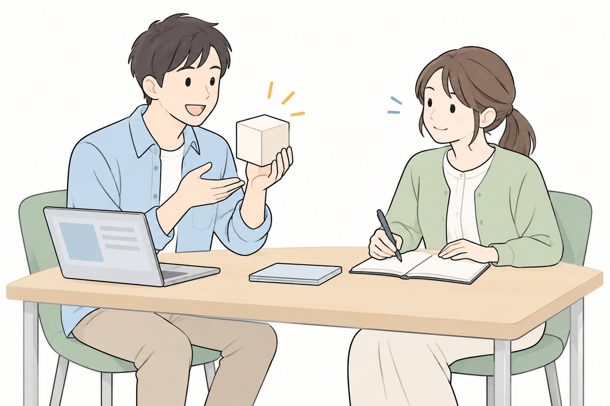 商品の特徴を話し合うスタッフ