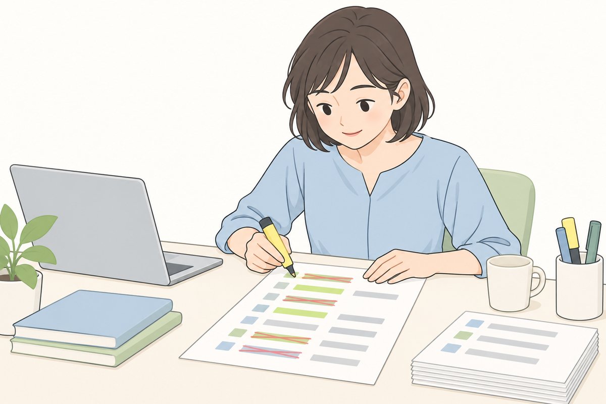 重複した言葉を削る担当者