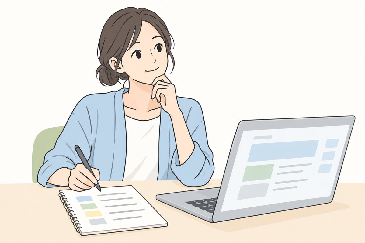 検索向けの言葉を書き出す担当者